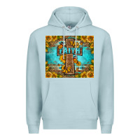 Blue Mist Western Faith Cross Butterfly Premium Hoodie - LillyAllenDesigns