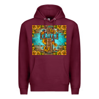 Burgundy Western Faith Cross Butterfly Premium Hoodie - LillyAllenDesigns