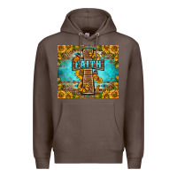 Coffee Western Faith Cross Butterfly Premium Hoodie - LillyAllenDesigns