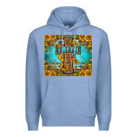 Colony Blue Western Faith Cross Butterfly Premium Hoodie - LillyAllenDesigns
