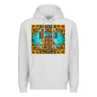 Dove Grey Western Faith Cross Butterfly Premium Hoodie - LillyAllenDesigns