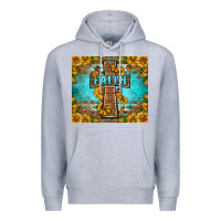 Heather Grey Western Faith Cross Butterfly Premium Hoodie - LillyAllenDesigns