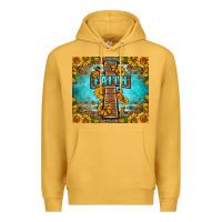 Mustard Western Faith Cross Butterfly Premium Hoodie - LillyAllenDesigns
