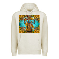 Oatmeal Heather Western Faith Cross Butterfly Premium Hoodie - LillyAllenDesigns