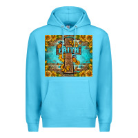 Ocean Blue Western Faith Cross Butterfly Premium Hoodie - LillyAllenDesigns