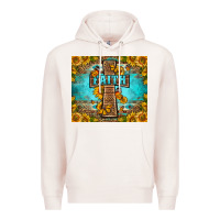 Pale Pink Western Faith Cross Butterfly Premium Hoodie - LillyAllenDesigns