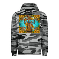Slate Camo Western Faith Cross Butterfly Premium Hoodie - LillyAllenDesigns