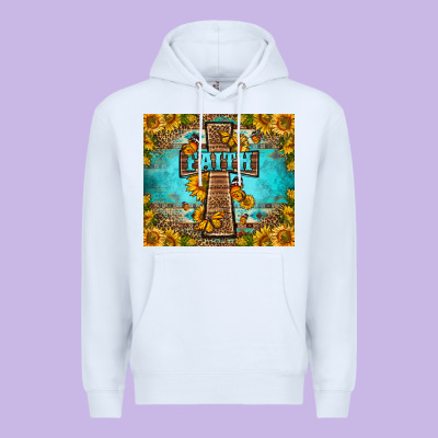 Western Faith Cross Butterfly Premium Hoodie Designed By Lillyallendesigns