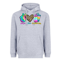 Heather Grey peace love loaded tea Heavyweight Hoodie - JahusDesignShop