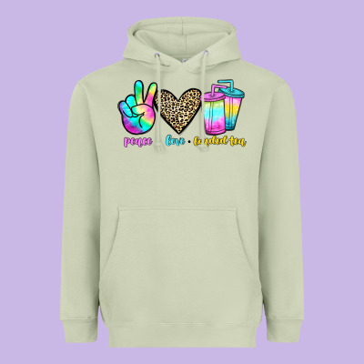 Peace Love Loaded Tea Heavyweight Hoodie Designed By Jahusdesignshop