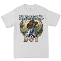 Dove Grey Mama's Boy western Cowboy boots cactus Premium Tee - HowdyJamesFarm