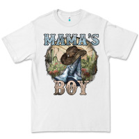 White Mama's Boy western Cowboy boots cactus Premium Tee - HowdyJamesFarm