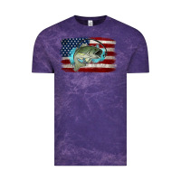 Cloud Purple American Flag Fish Vintage Tee - Jasminsmagicworld