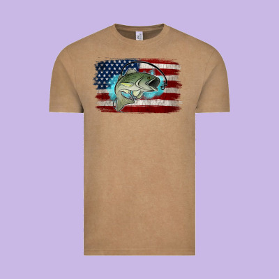 American Flag Fish Vintage Tee Designed By Jasminsmagicworld