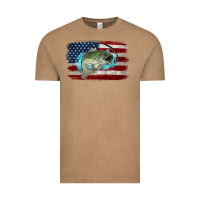 Vintage Coffee American Flag Fish Vintage Tee - Jasminsmagicworld