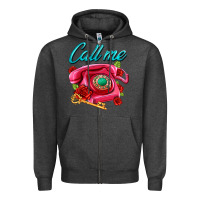 Charcoal Heather call me roses and pink telephone Zipper Hoodie - AdoDesignShop