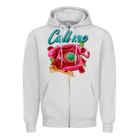 Dove Grey call me roses and pink telephone Zipper Hoodie - AdoDesignShop