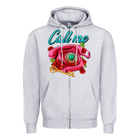 Heather Grey call me roses and pink telephone Zipper Hoodie - AdoDesignShop