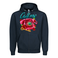 Navy call me roses and pink telephone Zipper Hoodie - AdoDesignShop