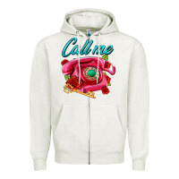 Oatmeal Heather call me roses and pink telephone Zipper Hoodie - AdoDesignShop