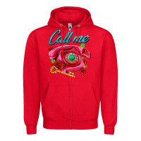 Red call me roses and pink telephone Zipper Hoodie - AdoDesignShop