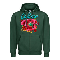 Sports Green call me roses and pink telephone Zipper Hoodie - AdoDesignShop