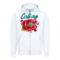 White call me roses and pink telephone Zipper Hoodie - AdoDesignShop