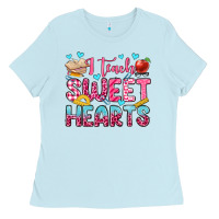 Baby Blue i teach sweet hearts olivia Ladies Tee - OliviaCreatesArt