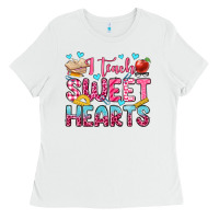 White i teach sweet hearts olivia Ladies Tee - OliviaCreatesArt