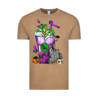 Vintage Coffee Halloween Cold Drink Frappe With Tombstone Vintage Tee - FaDigitalArtStudio