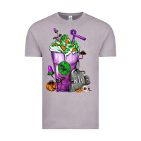 Vintage Zinc Halloween Cold Drink Frappe With Tombstone Vintage Tee - FaDigitalArtStudio