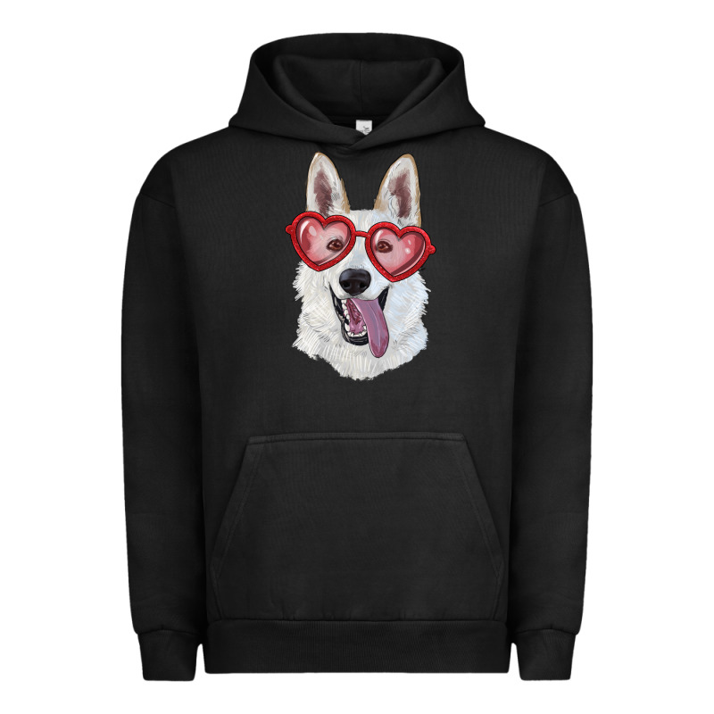 White Shepherd With Love Glasses Urban Hoodie by RanaPortraitStore | Teevron