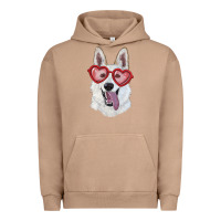 Pigment Burro White shepherd with love glasses Urban Hoodie - RanaPortraitStore