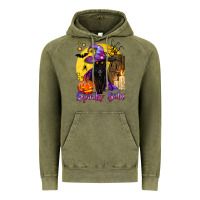 Vintage Olive spooky babe black witch cat Vintage Hoodie - BundleAndBundleShop