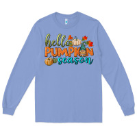 Colony Blue hello pumpkin season Long Sleeve Tee - BundleAndBundleShop