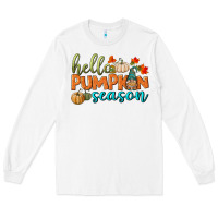 White hello pumpkin season Long Sleeve Tee - BundleAndBundleShop