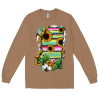 Toasted Coconut Mississippi Map Sunflower Cactus Serape Long Sleeve Tee - RanaPortraitStore