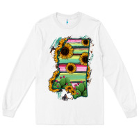 White Mississippi Map Sunflower Cactus Serape Long Sleeve Tee - RanaPortraitStore