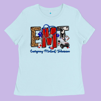 Emt Emergency Medical Technician Ladies Tee Designed By Oliviacreatesart