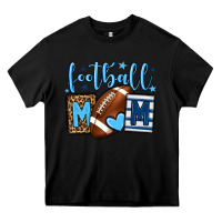 Black Football mom blue team color Heavy Core Tee - HowdyJamesFarm
