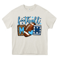 Cream Football mom blue team color Heavy Core Tee - HowdyJamesFarm