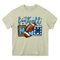 Mossy Football mom blue team color Heavy Core Tee - HowdyJamesFarm