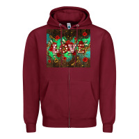Burgundy love  and leopard with keys Zipper Hoodie - AdoDesignShop