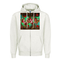 Oatmeal Heather love  and leopard with keys Zipper Hoodie - AdoDesignShop