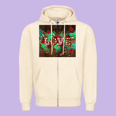 Love  And Leopard With Keys Zipper Hoodie Designed By Adodesignshop