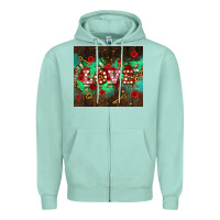 Seafoam love  and leopard with keys Zipper Hoodie - AdoDesignShop