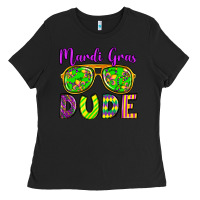 Black mardi gras dude olivia Ladies Tee - OliviaCreatesArt
