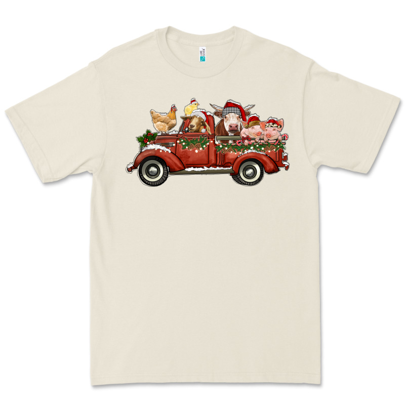Christmas Truck With Farm Animals Premium Tee by RanaPortraitStore | Teevron