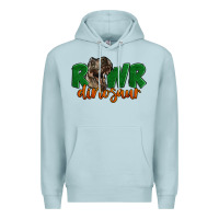 Blue Mist Rawr Dinosaur Premium Hoodie - LillyAllenDesigns