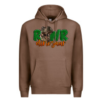 Chestnut Rawr Dinosaur Premium Hoodie - LillyAllenDesigns
